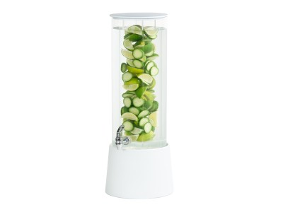 Logan 3 Gallon White Melamine Beverage Dispenser - Infusion